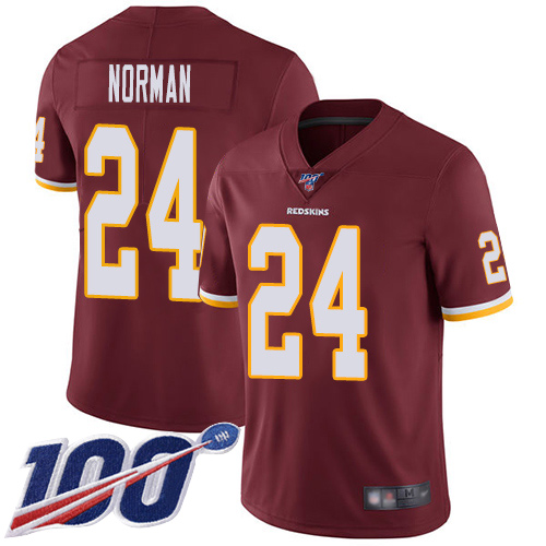 Washington Redskins Limited Burgundy Red Men Josh Norman Home Jersey NFL Football #24 100th